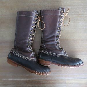 LL Bean Tall Knee High Leather Hunting Duck Boots